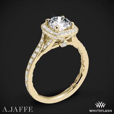 18k Yellow Gold A. Jaffe ME2256Q Halo Diamond Engagement Ring