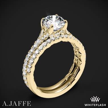 18k Yellow Gold A. Jaffe ME3001QB Diamond Wedding Set