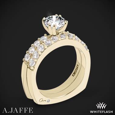 18k Yellow Gold A. Jaffe MES078 Classics Diamond Wedding Set
