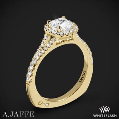 18k Yellow Gold A. Jaffe MES576 Metropolitan Halo Diamond Engagement Ring