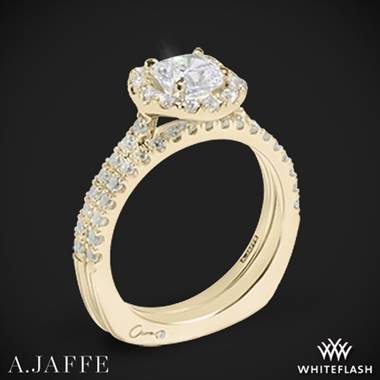 18k Yellow Gold A. Jaffe MES577 Metropolitan Halo Diamond Wedding Set