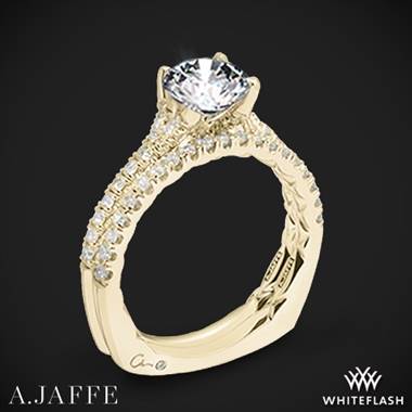 18k Yellow Gold A. Jaffe MES742QB Classics Diamond Wedding Set