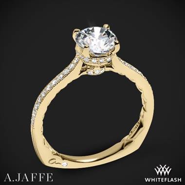 18k Yellow Gold A. Jaffe MES771Q Art Deco Diamond Engagement Ring