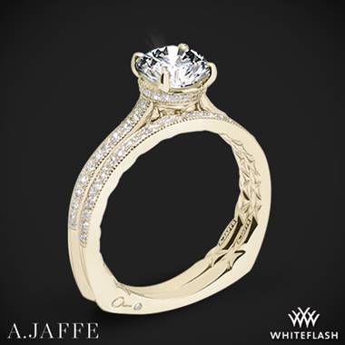 18k Yellow Gold A. Jaffe MES771Q Art Deco Diamond Wedding Set