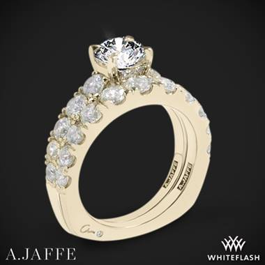 18k Yellow Gold A. Jaffe MES870 Metropolitan Diamond Wedding Set