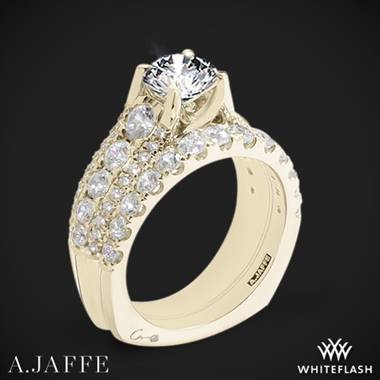 18k Yellow Gold A. Jaffe MES898 Diamond Wedding Set