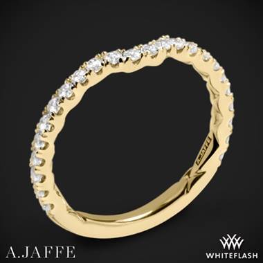 18k Yellow Gold A. Jaffe MR1851Q Art Deco Diamond Wedding Ring