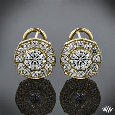 18k Yellow Gold "Bella" Diamond Earrings - Settings Only