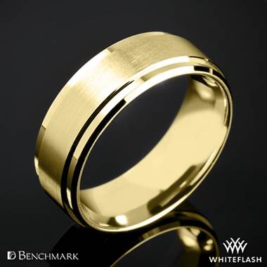 18k Yellow Gold Benchmark CF68486 Drop Bevel Satin Wedding Ring