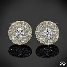 18k Yellow Gold "Brilliance Double Halo" Diamond Earrings | Whiteflash