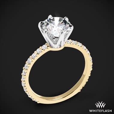 18k Yellow Gold Cadence Diamond Engagement Ring with White Gold Head