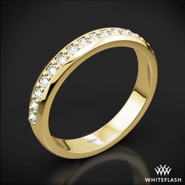 18k Yellow Gold Cathedral Pave Diamond Wedding Ring