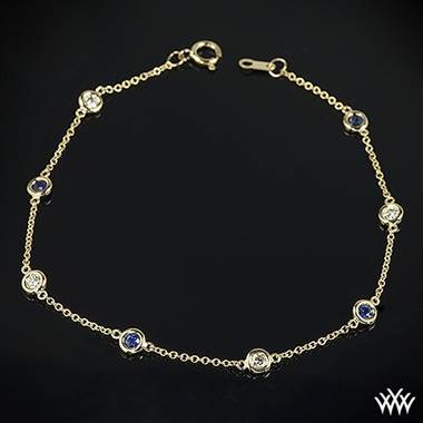 18k Yellow Gold “Color Me Mine” Diamond and Blue Sapphire Bracelet
