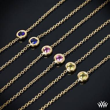 18k Yellow Gold “Color Me Mine” Diamond and Blue Sapphire Necklace