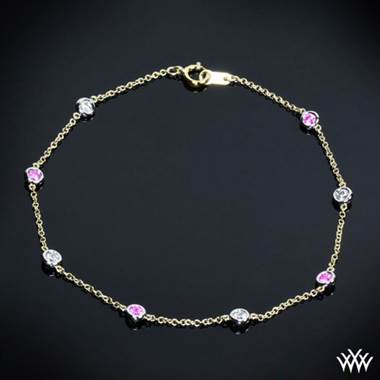 18k Yellow Gold “Color Me Mine” Diamond and Pink Sapphire Bracelet