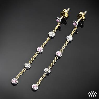 18k Yellow Gold “Color Me Mine” Diamond and Pink Sapphire Earrings