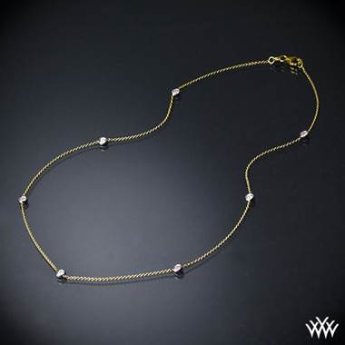 18k Yellow Gold “Color Me Mine” Diamond and Pink Sapphire Necklace