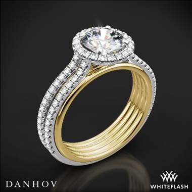 18k Yellow Gold Danhov UE103 Unito Diamond Two-Tone Engagement Ring