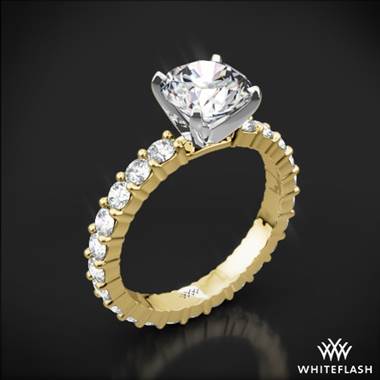 18k Yellow Gold Diamonds for an Eternity Diamond Engagement Ring with Platinum Head
