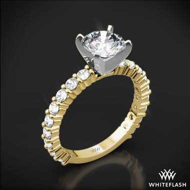 18k Yellow Gold Diamonds for an Eternity Three Quarter Diamond Engagement Ring with Platinum Head