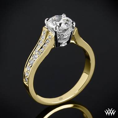 18k Yellow Gold Divisi Diamond Engagement Ring with White Gold Head
