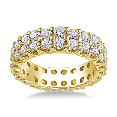 18K Yellow Gold Dual Row Diamond Eternity Ring (2.88 - 3.44 cttw.)