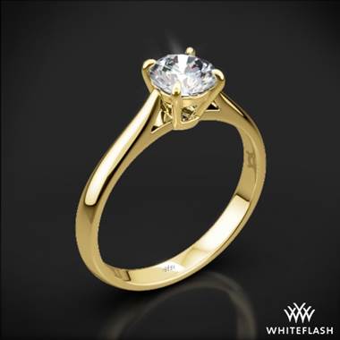 18k Yellow Gold Fine Line Solitaire Engagement Ring