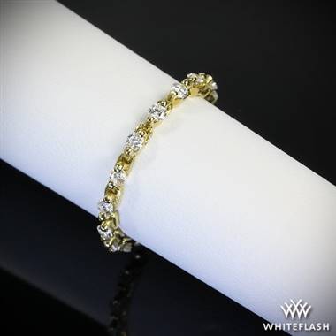 18k Yellow Gold Flexible Stack Ring with White Diamonds (0.44ctw)