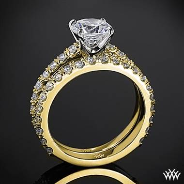 18k Yellow Gold French-Set Diamond Wedding Set