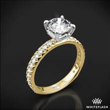 18k Yellow Gold Harmony Diamond Engagement Ring with White Gold Head | Whiteflash