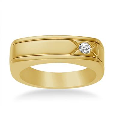 18K Yellow Gold Men's Diamond Ring (1/10 cttw.)