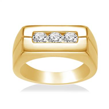 18K Yellow Gold Men's Diamond Ring (3/4 cttw.)