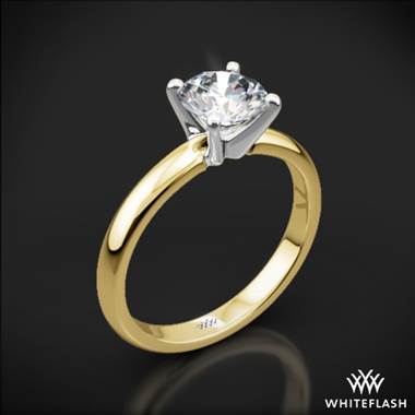 18k Yellow Gold Promettre Solitaire Engagement Ring with White Gold Head