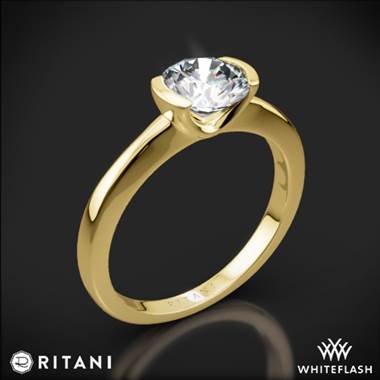 18k Yellow Gold Ritani 1RZ1065 Semi Bezel-Set Solitaire Engagement Ring