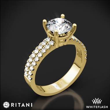18k Yellow Gold Ritani 1RZ1324 Double French-Set Diamond Engagement Ring