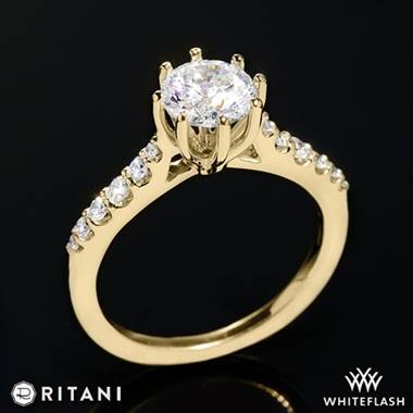 18k Yellow Gold Ritani 1RZ1345  Diamond Engagement Ring