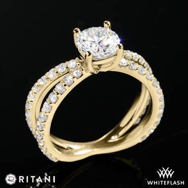 18k Yellow Gold Ritani 1RZ1348  Diamond Engagement Ring