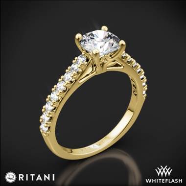 18k Yellow Gold Ritani 1RZ2489 French-Set Diamond Engagement Ring