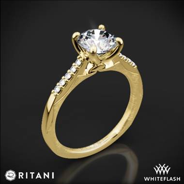 18k Yellow Gold Ritani 1RZ2841 Modern French-Set Diamond Engagement Ring