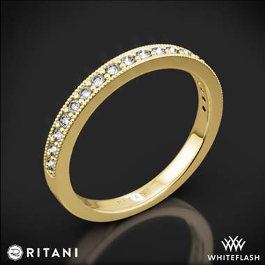 18k Yellow Gold Ritani 21697 Milgrain Diamond Wedding Ring