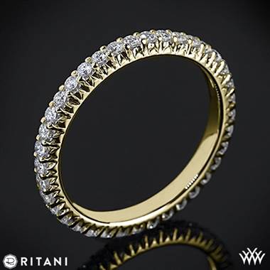 18k Yellow Gold Ritani S35-8 Stack Full Eternity Diamond Right Hand Ring