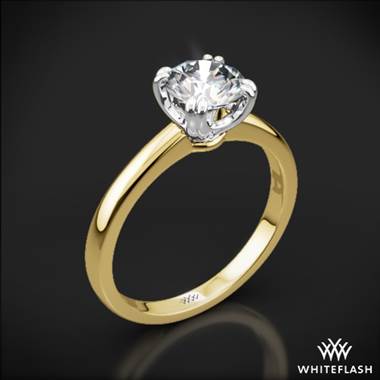 18k Yellow Gold Sierra Solitaire Engagement Ring with White Gold Head