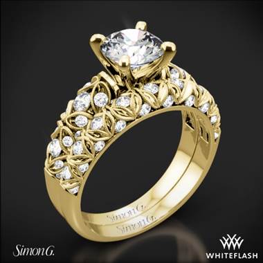 18k Yellow Gold Simon G. LP1582 Delicate Diamond Wedding Set