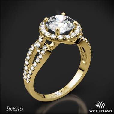 18k Yellow Gold Simon G. LP2027 Passion Halo Diamond Engagement Ring