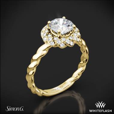 18k Yellow Gold Simon G. LR1133 Classic Romance Halo Diamond Engagement Ring