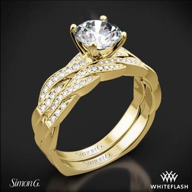 18k Yellow Gold Simon G. MR1498-D Delicate Diamond Wedding Set