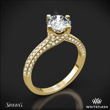 18k Yellow Gold Simon G. MR1609 Caviar Diamond Engagement Ring