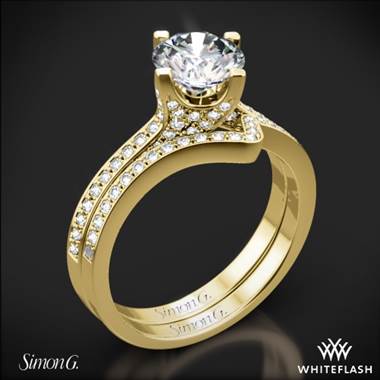 18k Yellow Gold Simon G. MR1609 Caviar Diamond Wedding Set