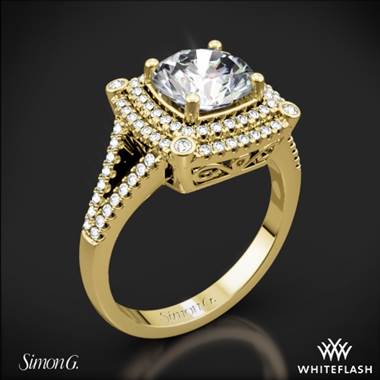 18k Yellow Gold Simon G. MR2378-A Passion Double Halo Diamond Engagement Ring
