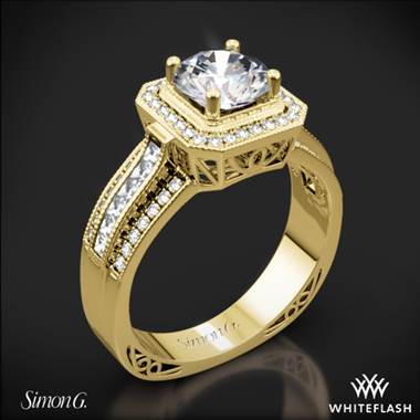18k Yellow Gold Simon G. NR453 Passion Halo Diamond Engagement Ring